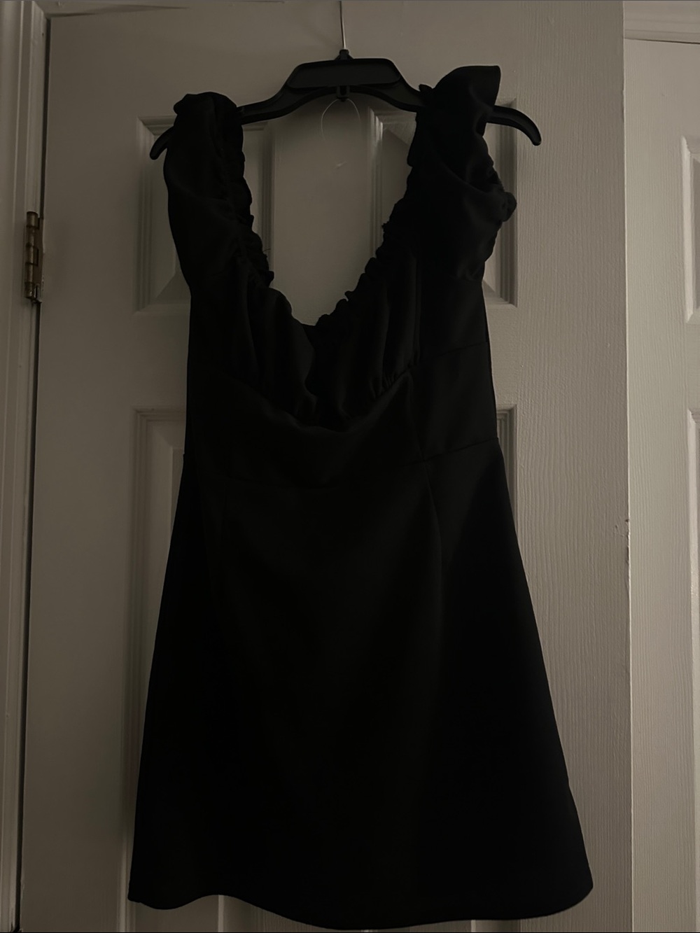 Kendall & Kylie Black Mini Dress with Ruffled Straps